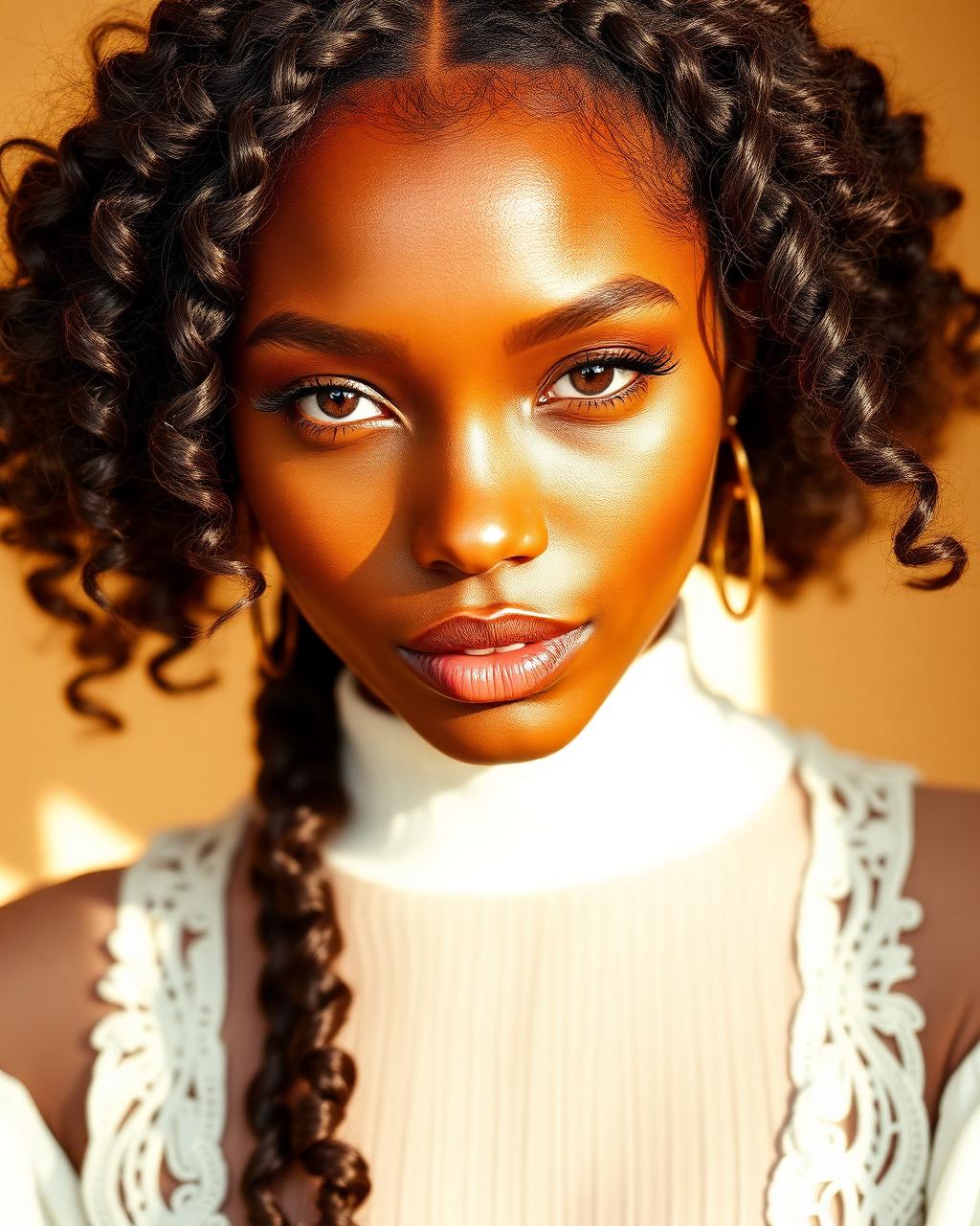 Placeholder photo of boho goddess braids with soft curled strands